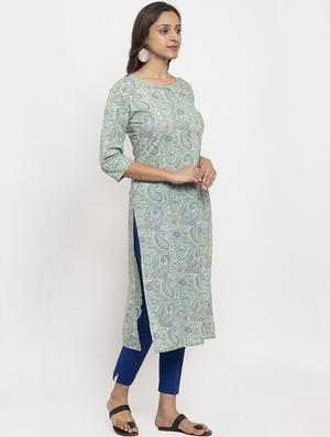 paisley straight kurta - 17334355 - Standard Image - 2