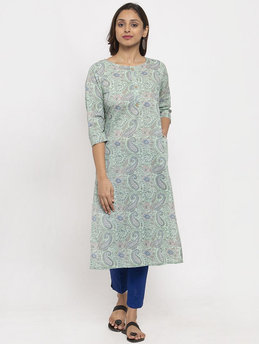 paisley straight kurta - 17334355 - Zoom Image - 1
