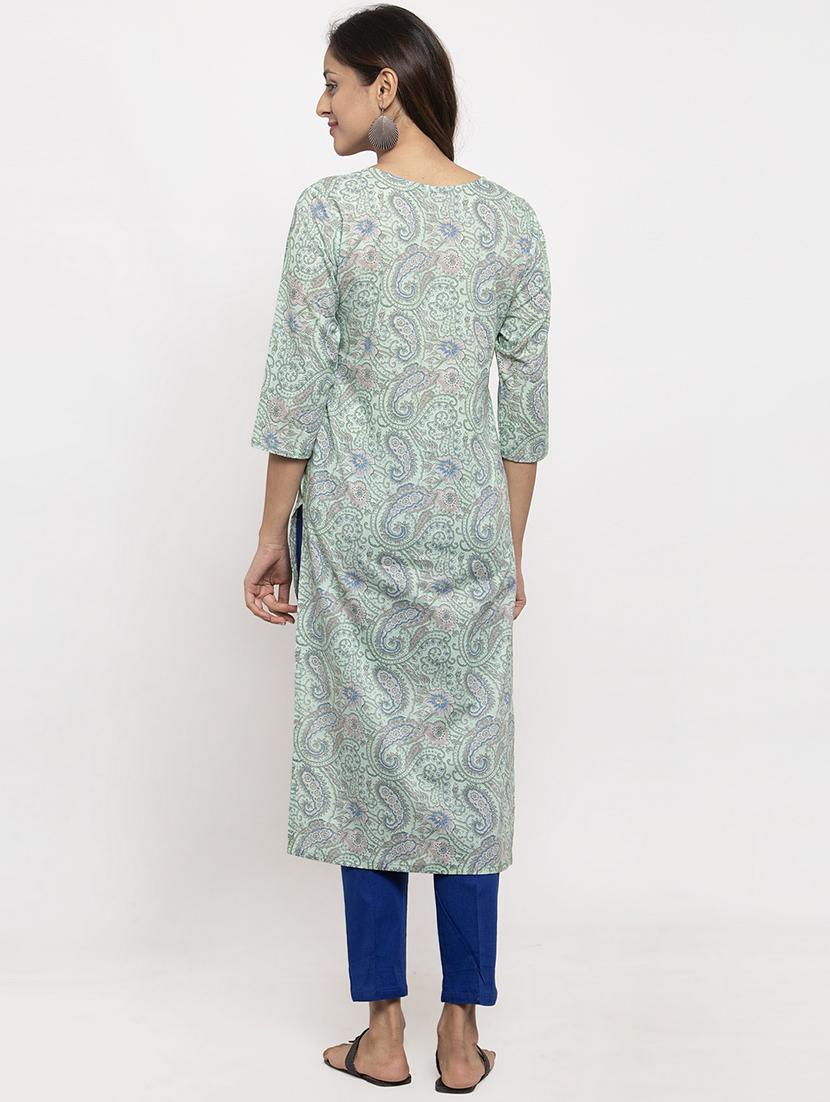 paisley straight kurta - 17334355 - Zoom Image - 3