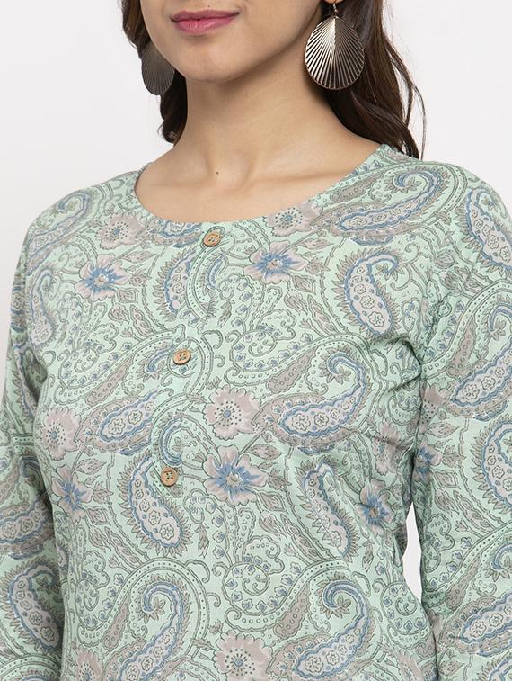 paisley straight kurta - 17334355 - Zoom Image - 4