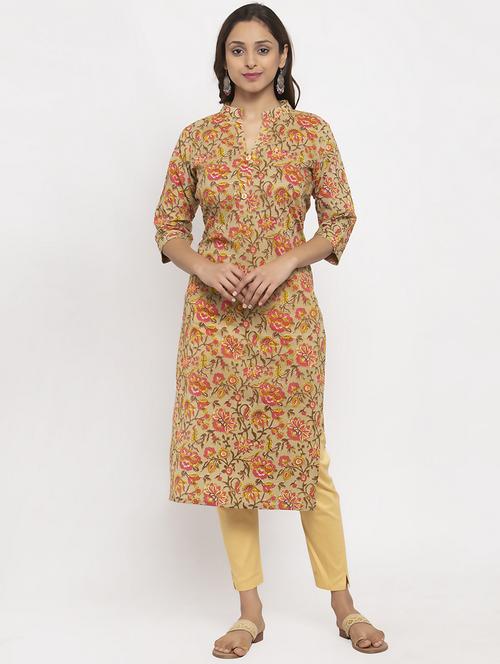 floral straight kurta - 17334357 - Standard Image - 1