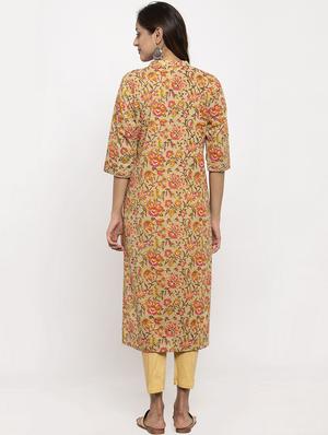 floral straight kurta - 17334357 - Standard Image - 3