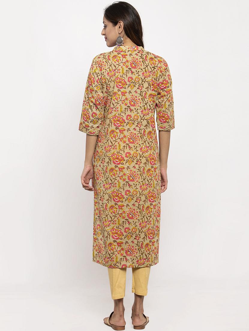 floral straight kurta - 17334357 - Zoom Image - 3