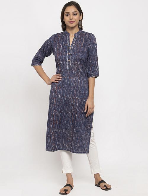 printed straight kurta - 17334360 - Standard Image - 1