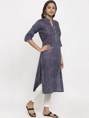printed straight kurta - 17334360 - Standard Image - 2