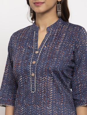 printed straight kurta - 17334360 - Standard Image - 4