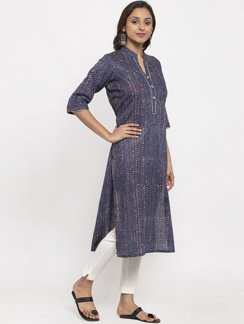 printed straight kurta - 17334360 - Zoom Image - 2