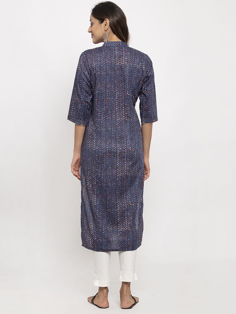 printed straight kurta - 17334360 - Zoom Image - 3