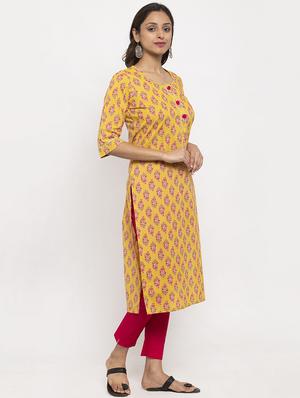 floral straight kurta - 17334362 - Standard Image - 2