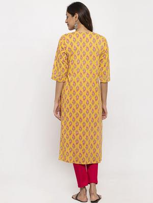 floral straight kurta - 17334362 - Standard Image - 3