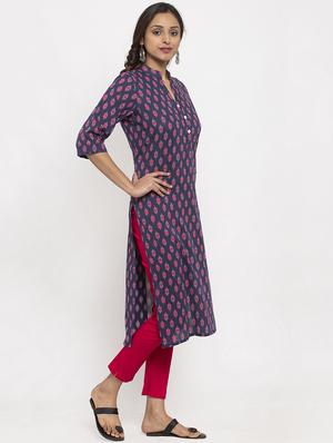 ikat straight kurta - 17334363 - Standard Image - 2
