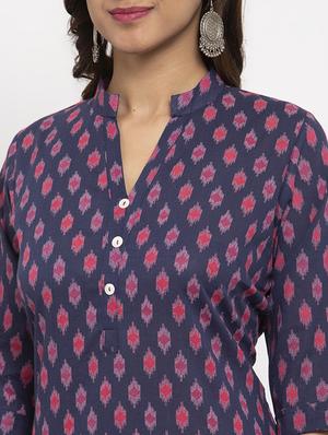 ikat straight kurta - 17334363 - Standard Image - 4