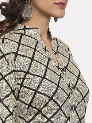 checkered straight kurta - 17334364 - Standard Image - 4