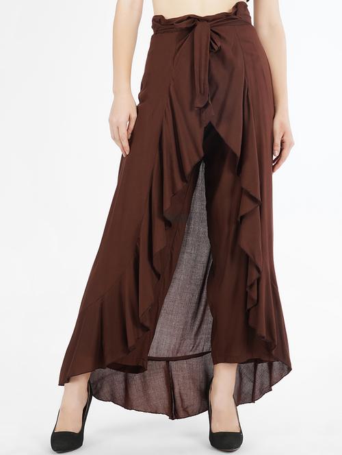 high rise ruffled palazzo - 17334394 - Standard Image - 1