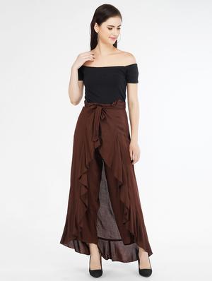 high rise ruffled palazzo - 17334394 - Standard Image - 4