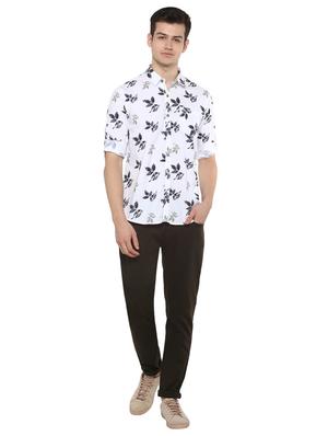 white floral print casual shirt - 17334770 - Standard Image - 4