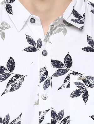 white floral print casual shirt - 17334770 - Standard Image - 5