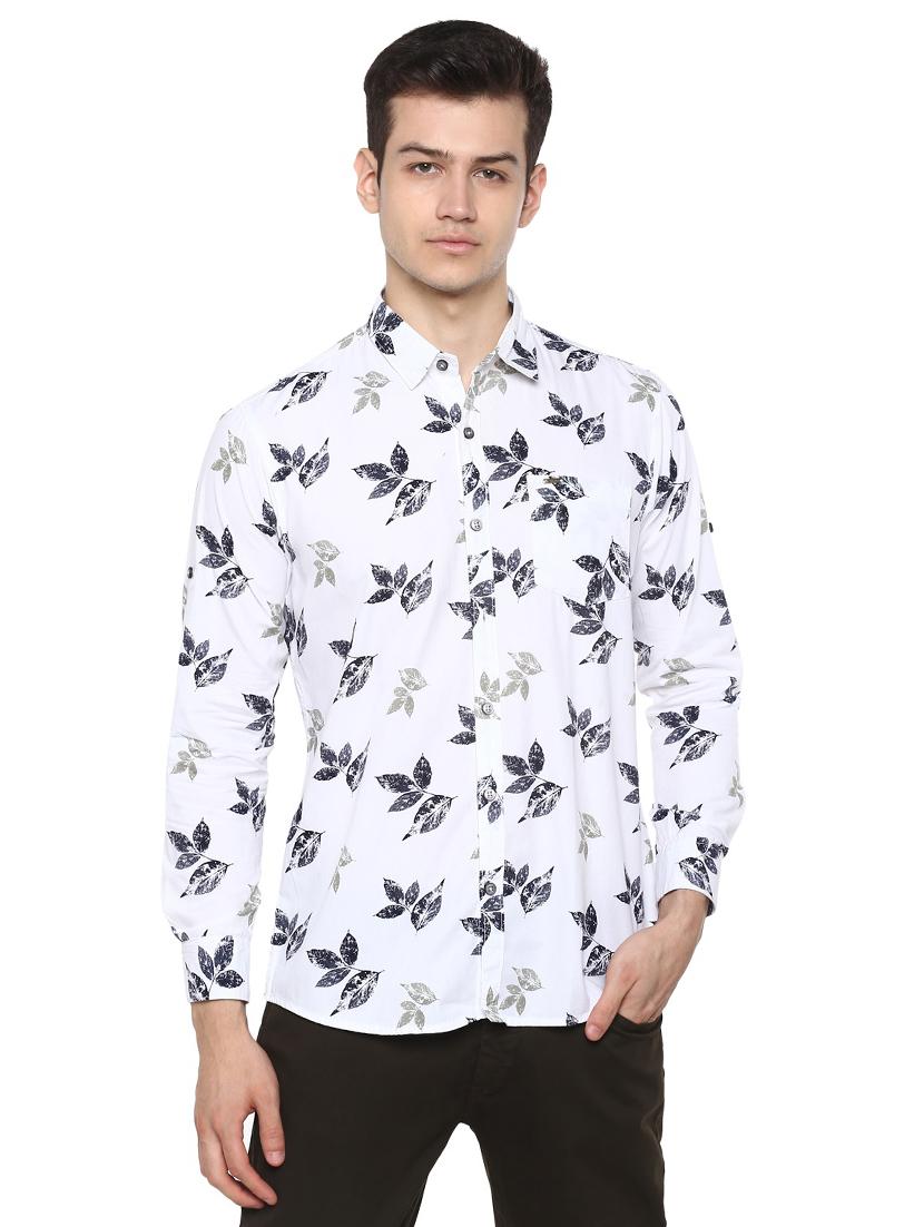 white floral print casual shirt - 17334770 - Zoom Image - 1