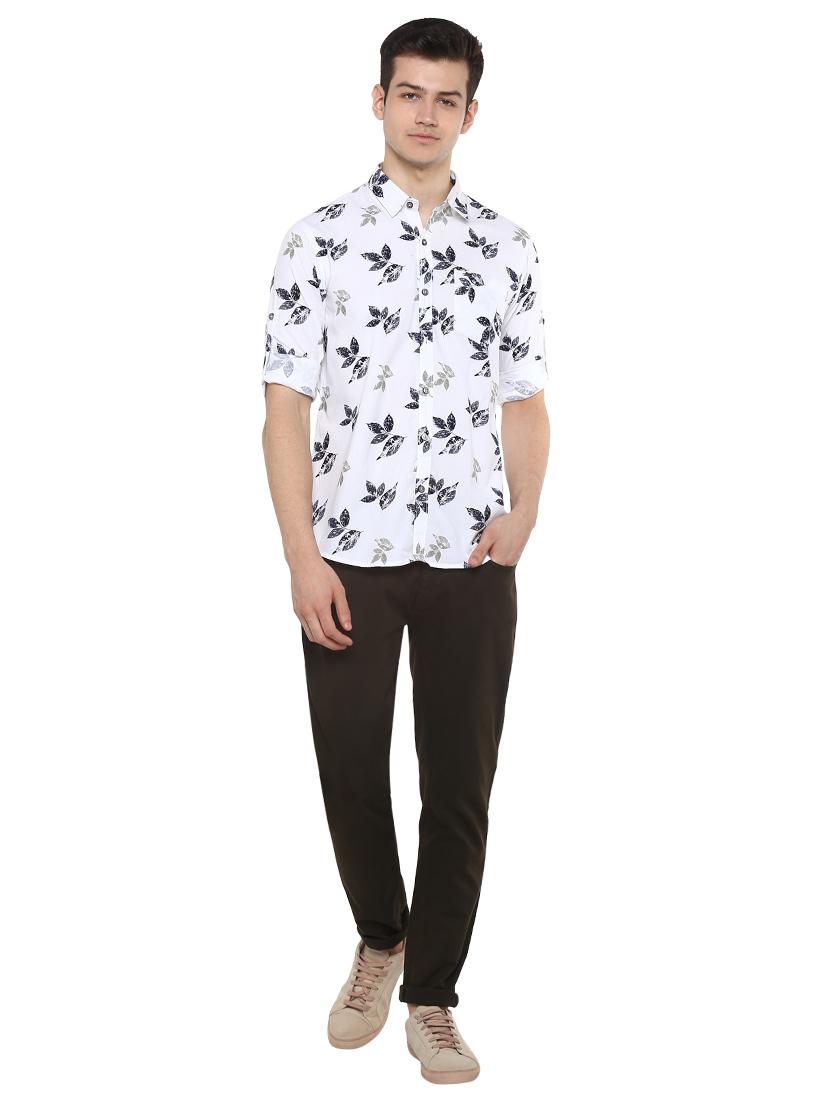 white floral print casual shirt - 17334770 - Zoom Image - 4