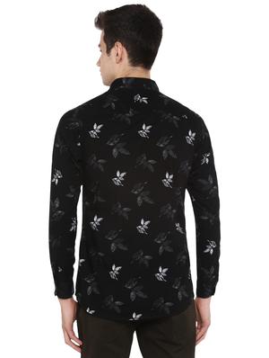 black floral print casual shirt - 17334771 - Standard Image - 3