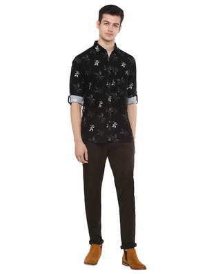 black floral print casual shirt - 17334771 - Standard Image - 4