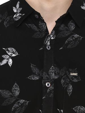 black floral print casual shirt - 17334771 - Standard Image - 5