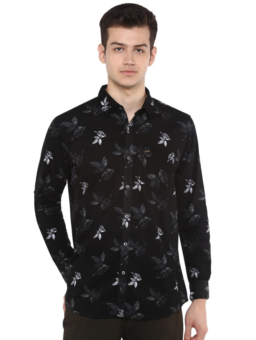 black floral print casual shirt - 17334771 - Zoom Image - 1