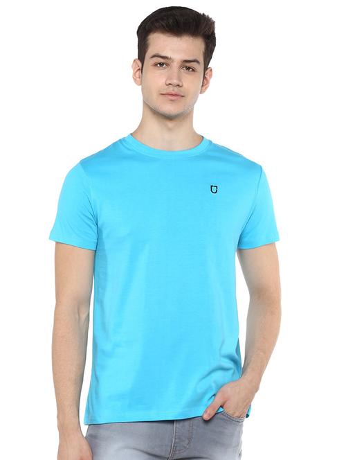 turquoise blue solid t-shirt - 17334784 - Standard Image - 1