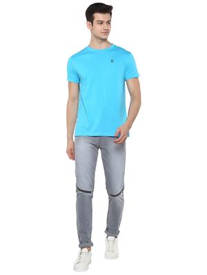 turquoise blue solid t-shirt - 17334784 - Standard Image - 4