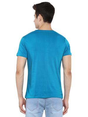 blue solid t-shirt - 17334785 - Standard Image - 3