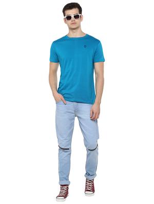 blue solid t-shirt - 17334785 - Standard Image - 4