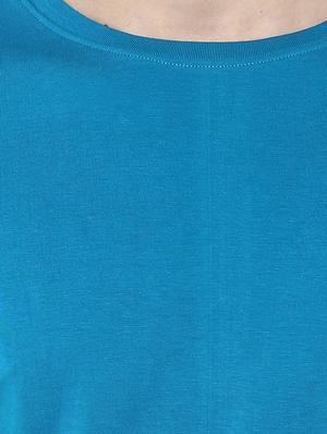 blue solid t-shirt - 17334785 - Standard Image - 5
