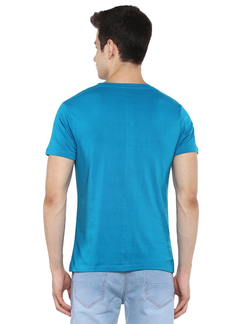 blue solid t-shirt - 17334785 - Zoom Image - 3
