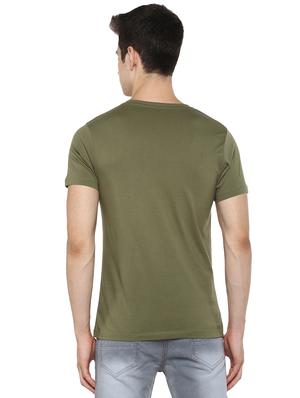 olive green solid t-shirt - 17334788 - Standard Image - 3