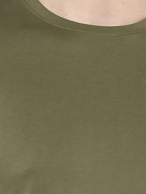 olive green solid t-shirt - 17334788 - Standard Image - 5