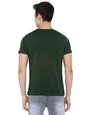 bottle green solid t-shirt - 17334789 - Standard Image - 3