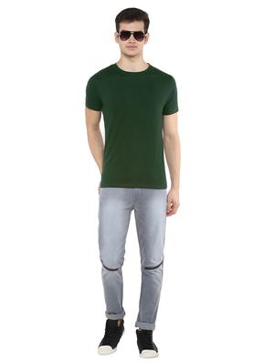 bottle green solid t-shirt - 17334789 - Standard Image - 4