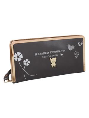 green leatherette (pu) fold over clutch - 17334823 - Standard Image - 5