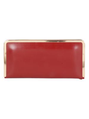 red leatherette (pu) fold over clutch - 17334828 - Standard Image - 2