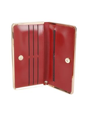 red leatherette (pu) fold over clutch - 17334828 - Standard Image - 3