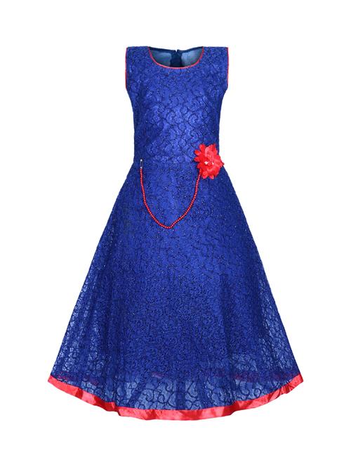 navy blue net party gown - 17334889 - Standard Image - 1