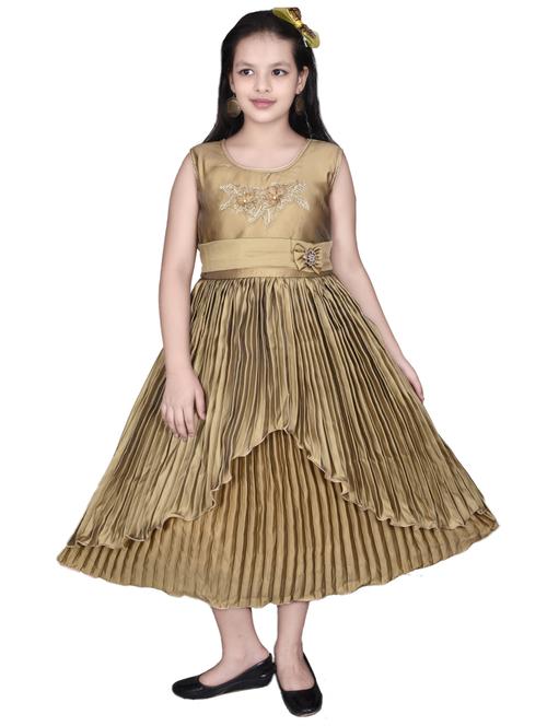 gold satin party gown - 17334900 - Standard Image - 1