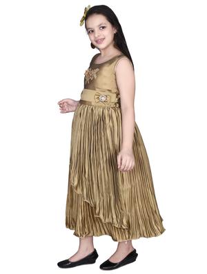 gold satin party gown - 17334900 - Standard Image - 3