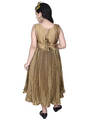 gold satin party gown - 17334900 - Standard Image - 4