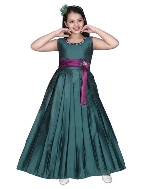 green satin party gown - 17334904 - Standard Image - 1