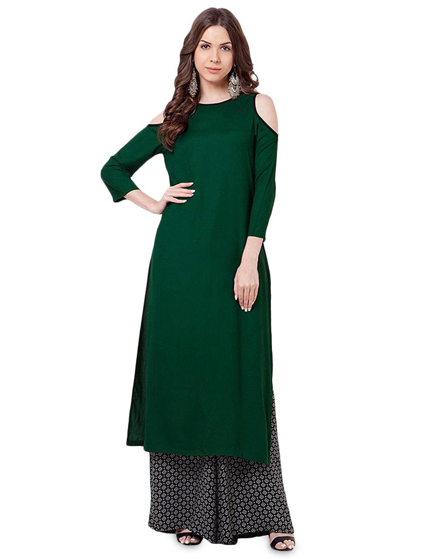 solid straight kurta - 17334956 - Zoom Image - 1