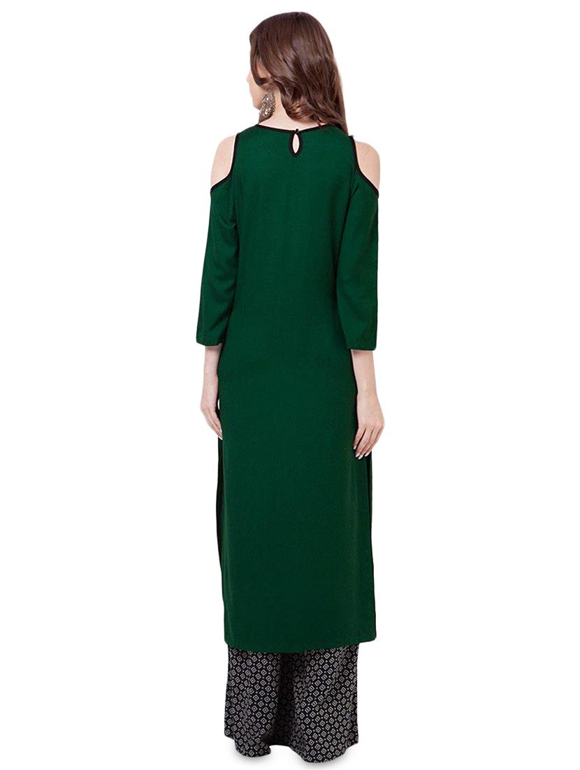 solid straight kurta - 17334956 - Zoom Image - 3