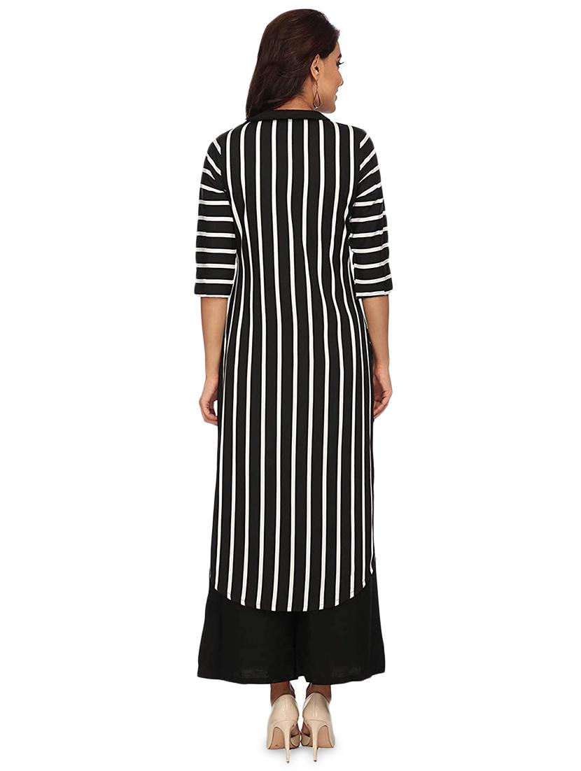 striped straight kurta - 17334958 - Zoom Image - 3
