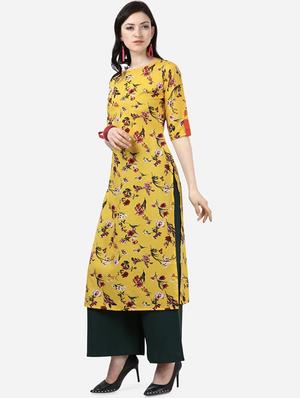 floral straight kurta - 17334963 - Standard Image - 2