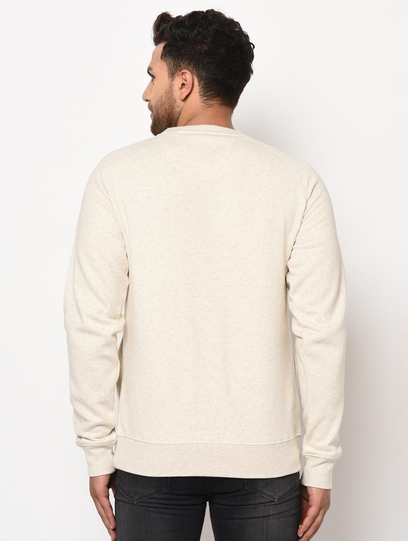 off white chest print fleece sweatshirt - 17334964 - Zoom Image - 4